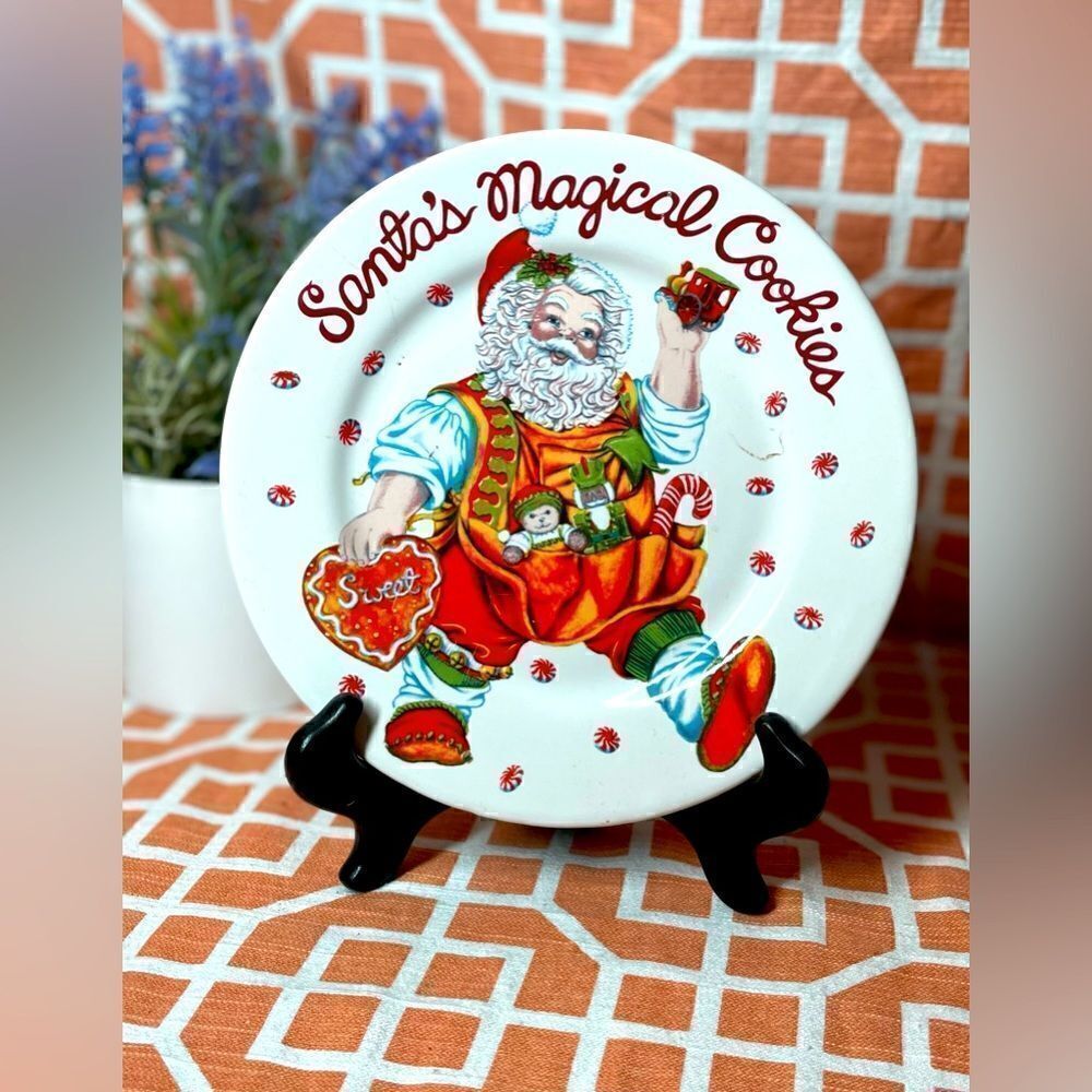 HOST PICK Santa’s Magicial Cookies” Vintage Dessert Plate EPC Sakura Genui